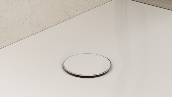 Biały brodzik z pokrywą do odpływu Geberit