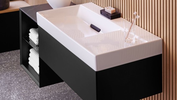 Umywalka Geberit ONE z wysokiej jakości powierzchnią ceramiczną Umywalka Geberit ONE z wysokiej jakości powierzchnią ceramiczną