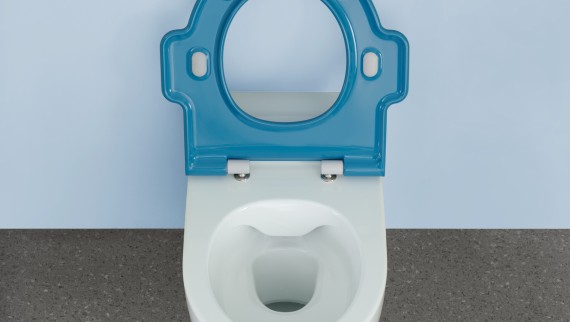 Stojąca miska WC Geberit Bambini z bezkołnierzową technologią Rimfree®