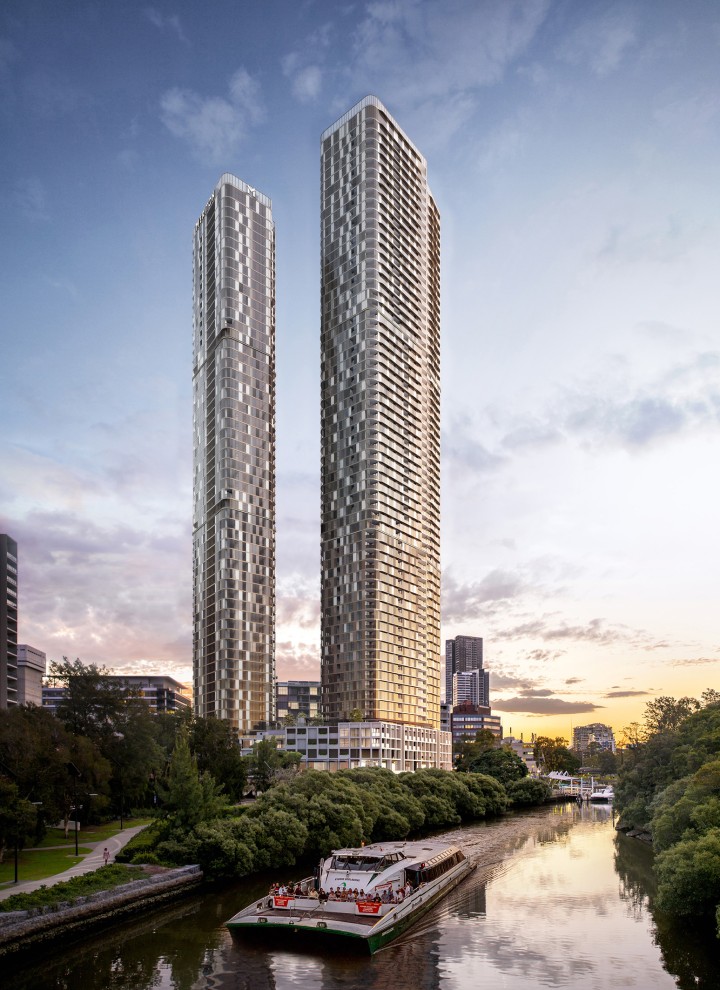 Dwie wieże George Towers 180 górują nad zachodnimi przedmieściami Sydney (© Meriton Group)