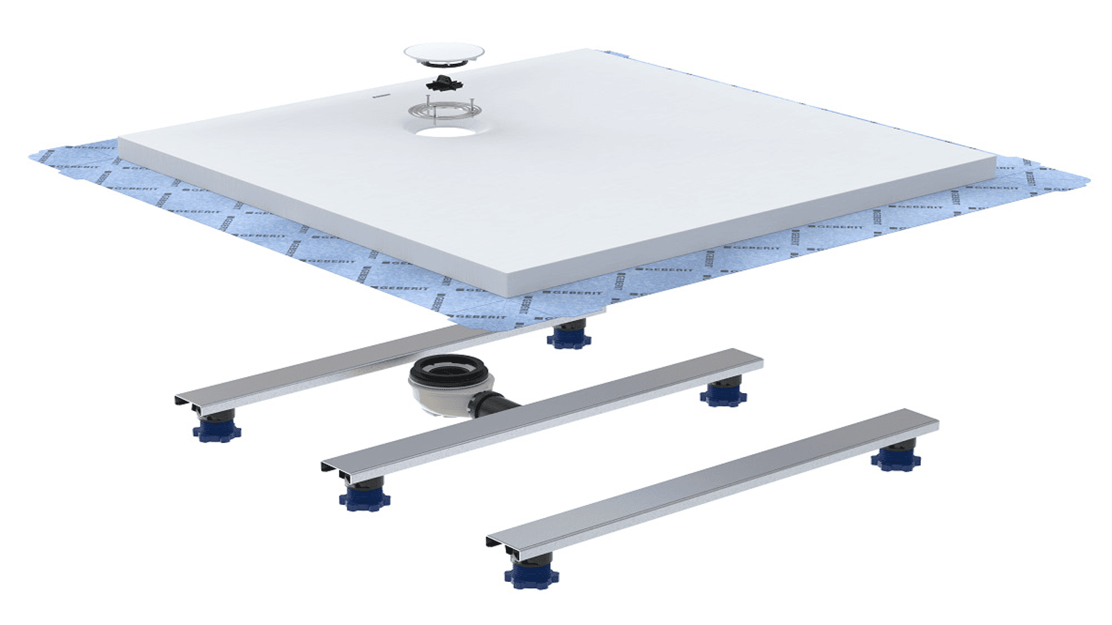 Brodzik Geberit Olona wyposażony jest w folię uszczelniającą Brodzik Geberit Olona wyposażony jest w folię uszczelniającą