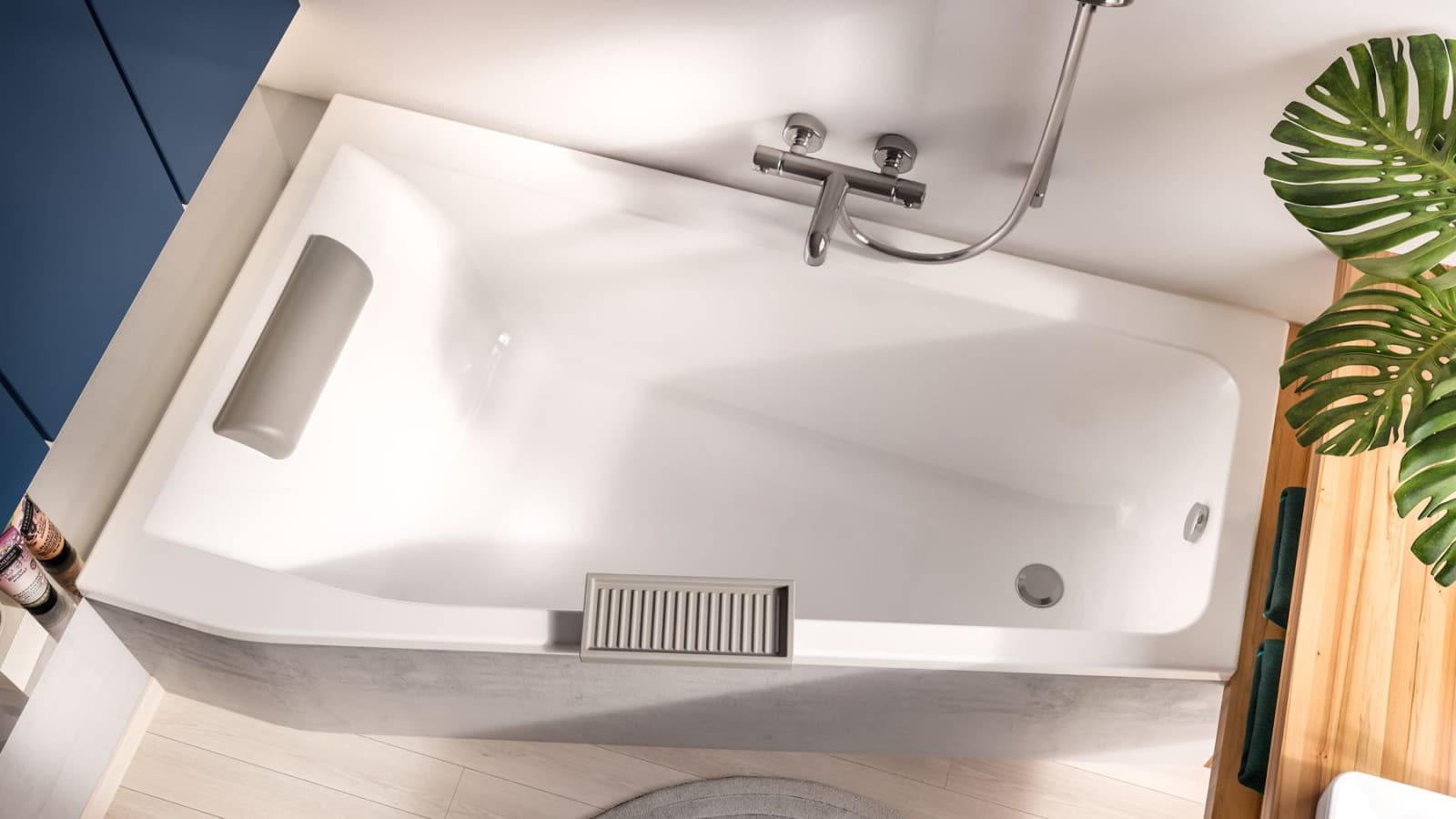 Wanna asymetryczna Geberit Selnova Square w łazience Wanna asymetryczna Geberit Selnova Square w łazience