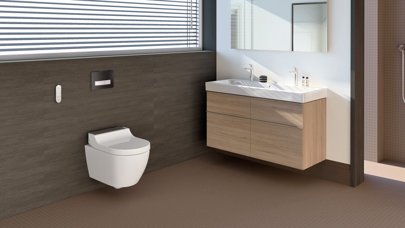 Łazienka z toaletą myjącą Geberit AquaClean Tuma Łazienka z toaletą myjącą Geberit AquaClean Tuma