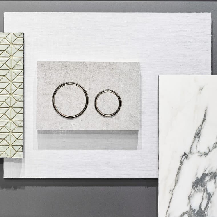 Przycisk uruchamiający Sigma 21 o wyglądzie betonu z chromowanymi pierścieniami ozdobnymi Przycisk uruchamiający Sigma 21 o wyglądzie betonu z chromowanymi pierścieniami ozdobnymi