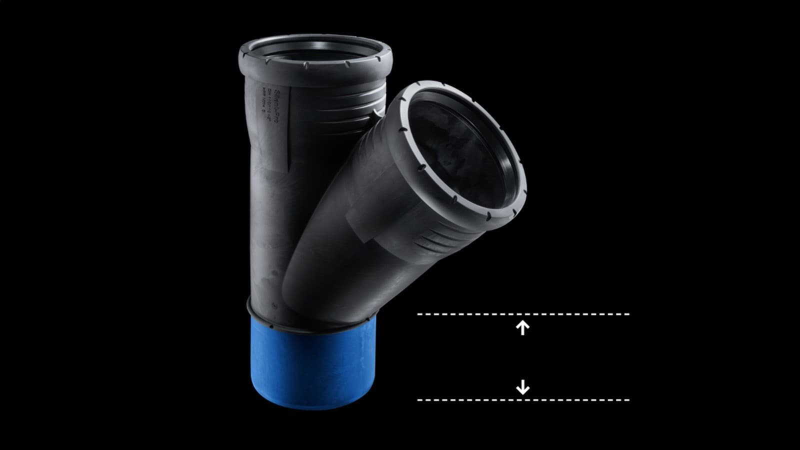 W przypadku systemu Geberit Silent-Pro duża głębokość wsuwania zwiększa niezawodność połączenia. W przypadku systemu Geberit Silent-Pro duża głębokość wsuwania zwiększa niezawodność połączenia.