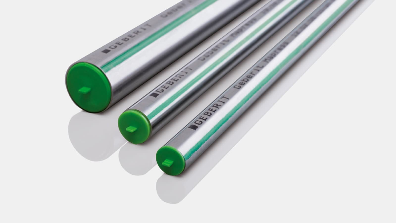 Zielona, charakterystyczna linia identyfikuje rurę systemową CrMoTi Geberit Mapress Stainless Steel Zielona, charakterystyczna linia identyfikuje rurę systemową CrMoTi Geberit Mapress Stainless Steel