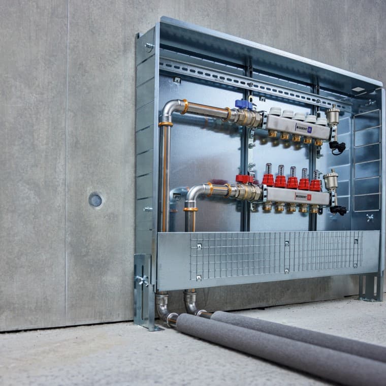 W systemach technicznych budynków do rur grzewczych w obszarze podłogi, a także do grzejników i nagrzewnic W systemach technicznych budynków do rur grzewczych w obszarze podłogi, a także do grzejników i nagrzewnic