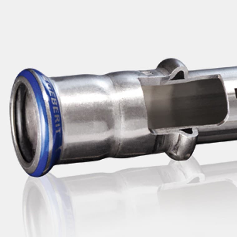 Przekrój rury systemowej i gniazda Geberit Mapress Stainless Steel Przekrój rury systemowej i gniazda Geberit Mapress Stainless Steel