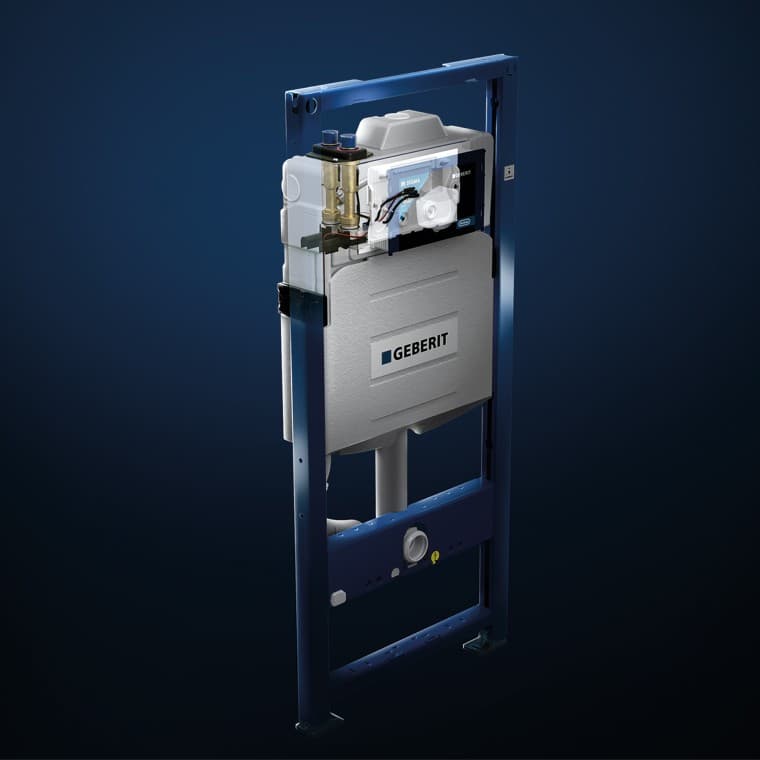 Stelaż ze spłuczką podtynkową Geberit Sigma ze zintegrowanym higienicznym spłukiwaniem Stelaż ze spłuczką podtynkową Geberit Sigma ze zintegrowanym higienicznym spłukiwaniem